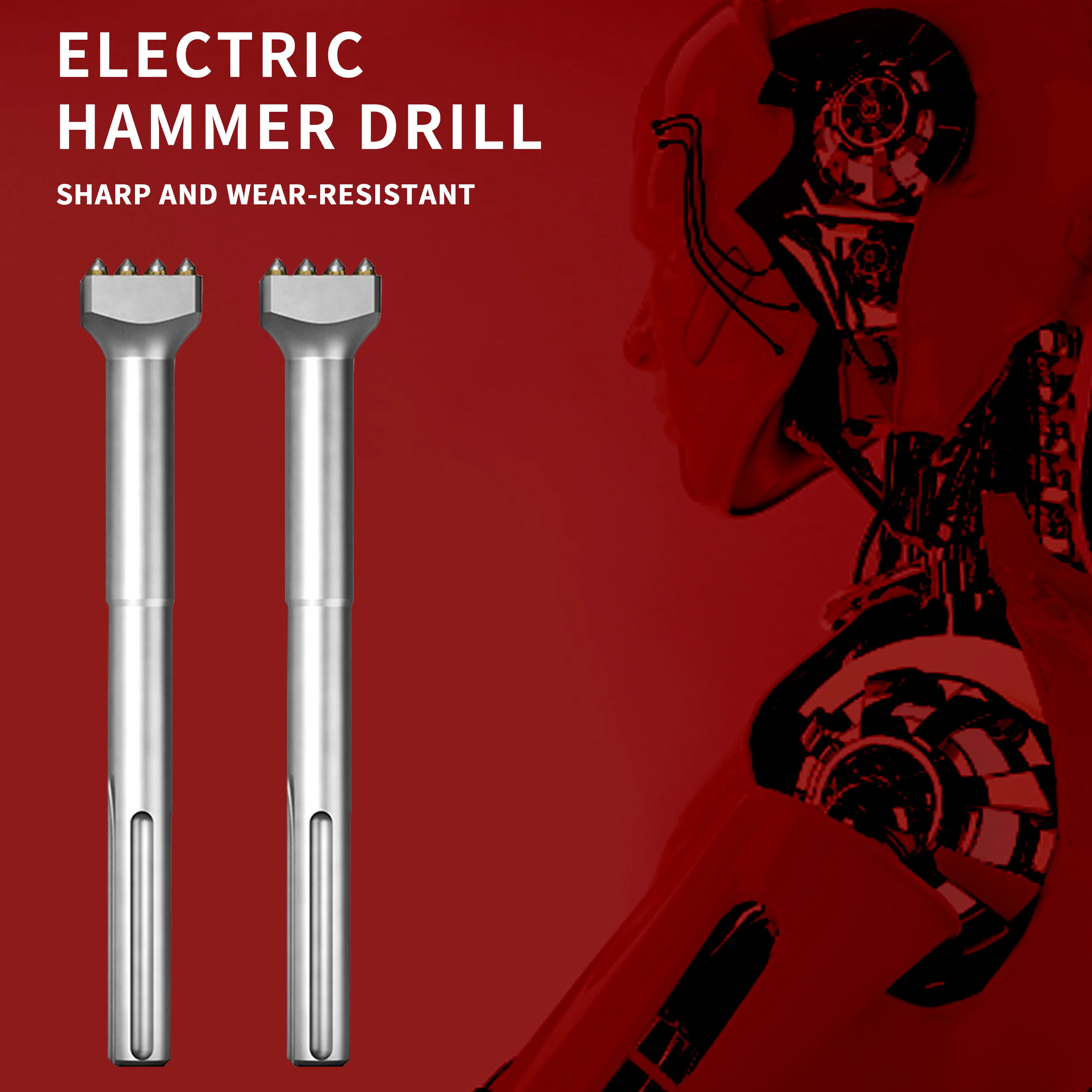 Flower Hammer Chisel Drill Bit Wall Concrete Cement Hit Lychee Surface Electric Pick Electric Hammer One Alloy Hair Hit Artifact