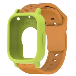 Silicone Protective Case + Strap for Smart Watch - Replacement Bracelet Belt Cover (Yellow - Lime)