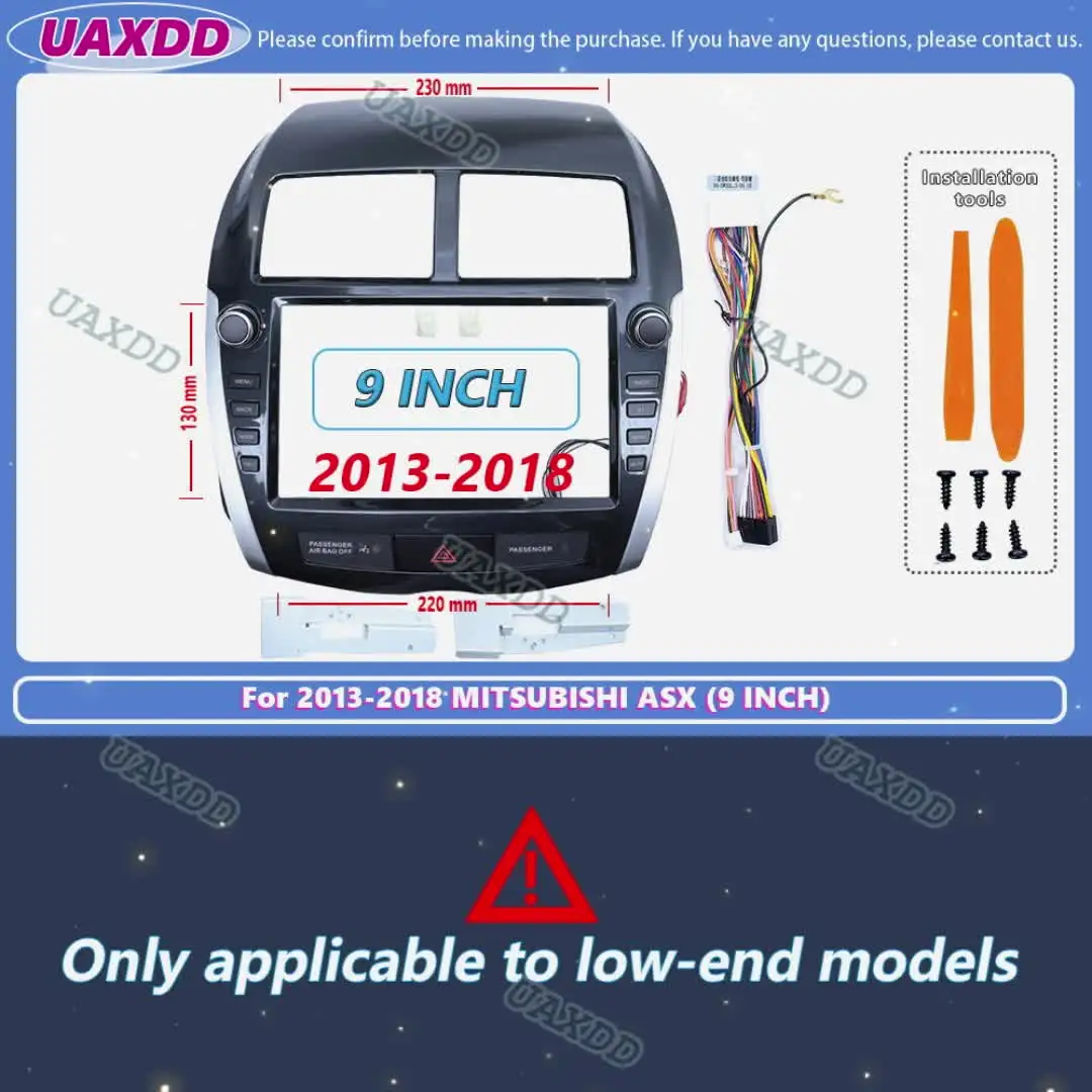 Автомобильный 2-диночный 9-дюймовый Android-радио GPS MP5 Fascia Panel Frame Dash Board Mount Kit для Mitsubishi