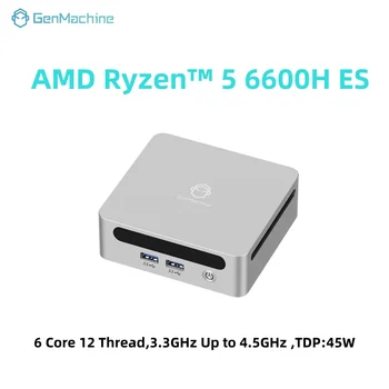 Genmachine AMD R5 6600H ES Nuovo Mini PC Windows 11 WiFi 6 PC da gioco DDR5 4800MHz 4.2GHz CPU M.2 SSD Display Supporto computer 4K