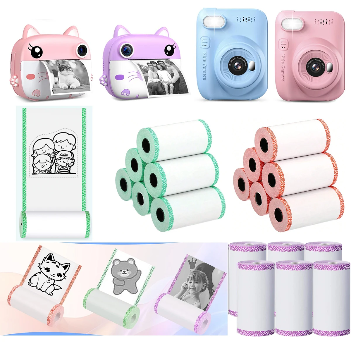 Instant Camera Refill Rolls | Thermal Photo Paper for Instant Cameras | High-Quality, Inkless Printing | Ideal for Christmas