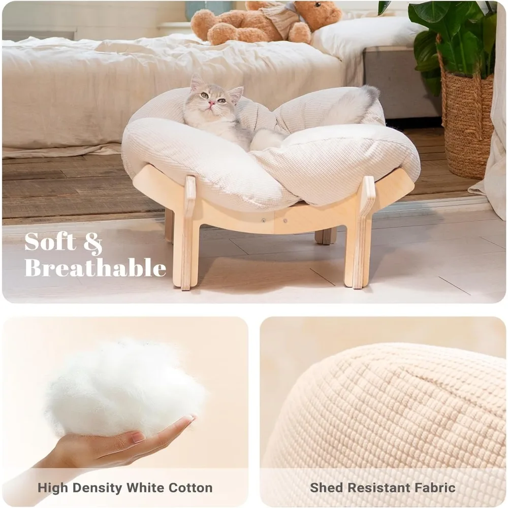 Elevated Wooden Cat Bed 3