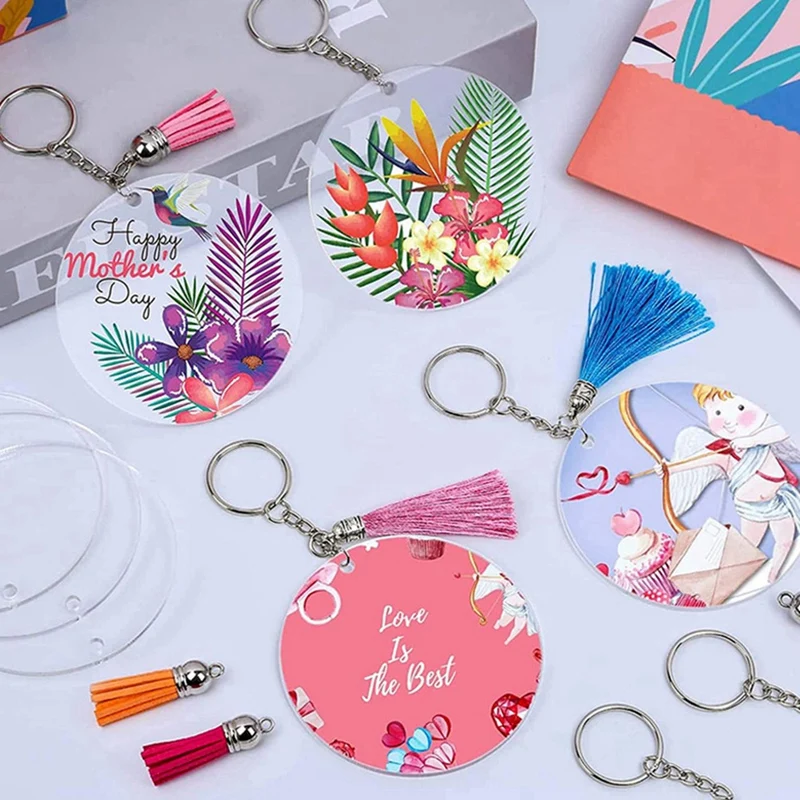 Sublimation Keychain Blanks Set, Keychain Making Kit