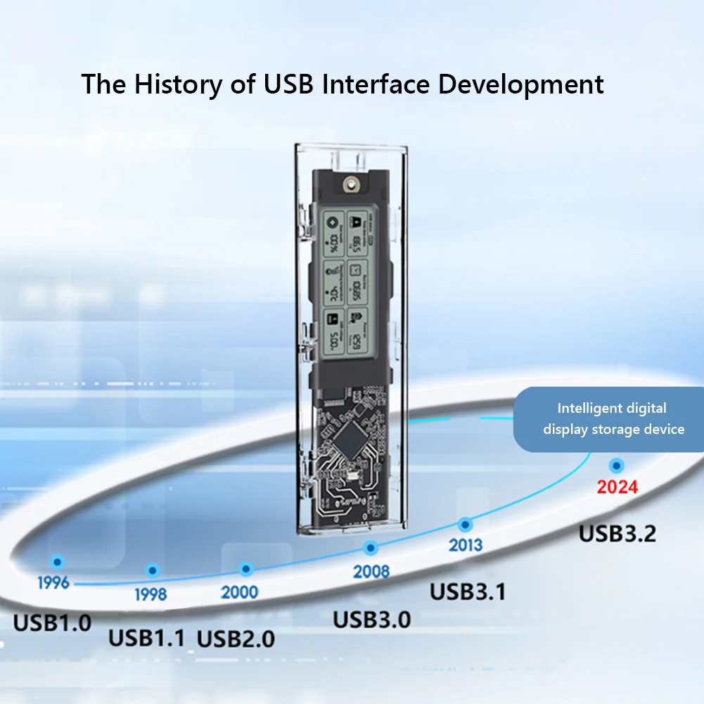 M.2NVME/NGFF 듀얼 프로토콜 솔리드 스테이트 드라이브 케이스 다목적 디지털 디스플레이 드라이브 케이스 외부 M.2 어댑터 SL-TN10-P-AC