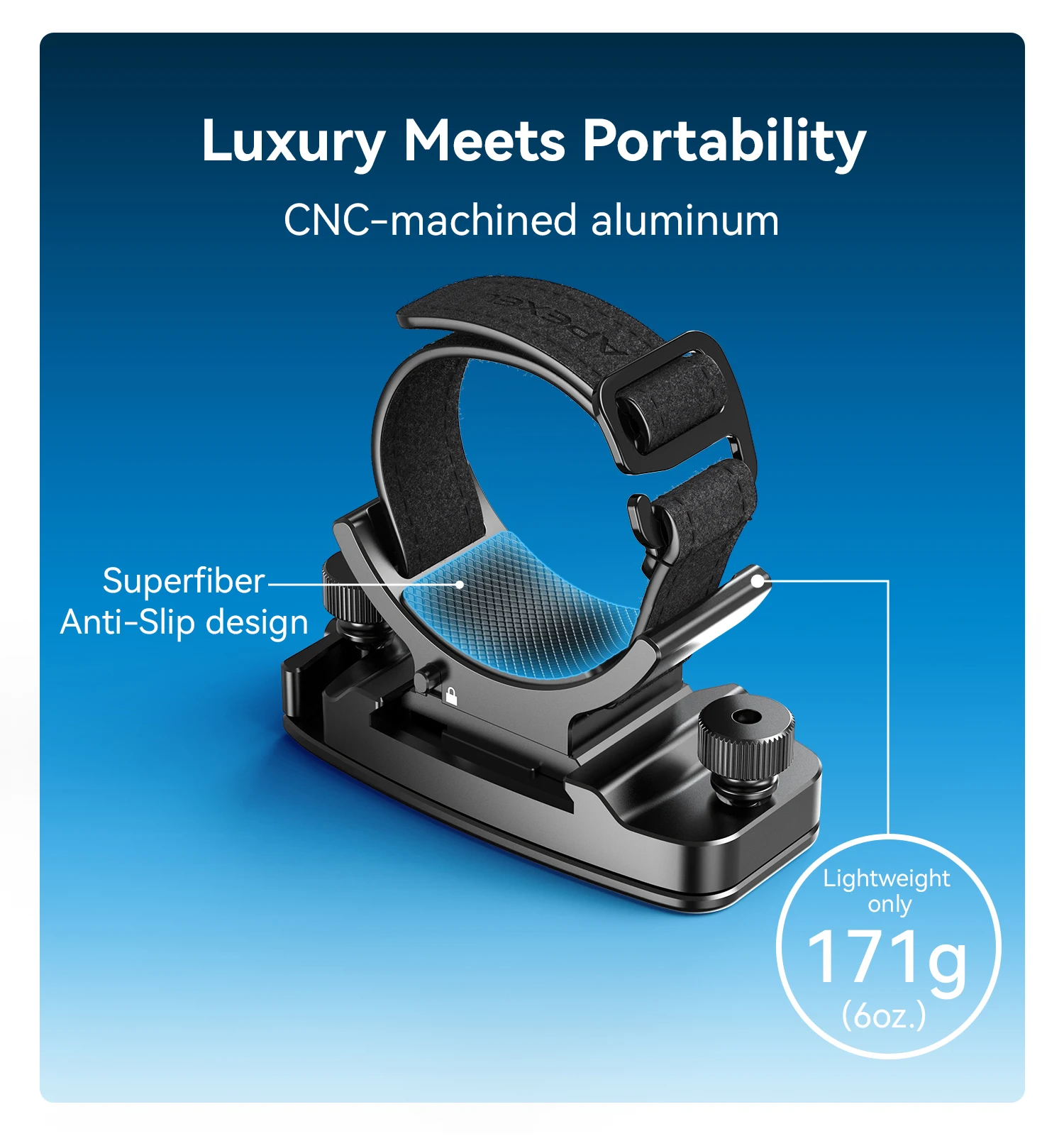 APEXEL Neuer Verbesserter Binokular-Smartphone-Adapter Binokularhalterung 360 ° Drehbare Halterungsklemme mit Schnellmontagegurt für Mobiltelefone – Detail 12