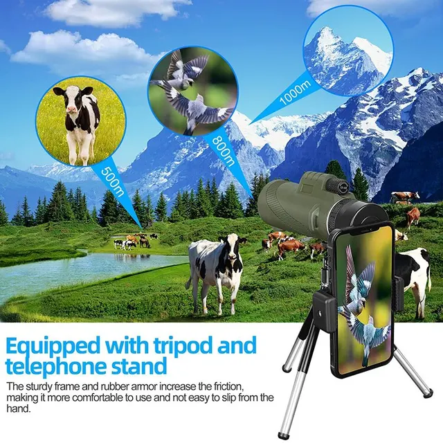 ODLUHAO 100×22 HD potentes prismáticos 5000M largo alcance plegable mini  telescopio profesional caza telescopio zoom militar HD BAK4 FMC óptica para  – Yaxa Colombia