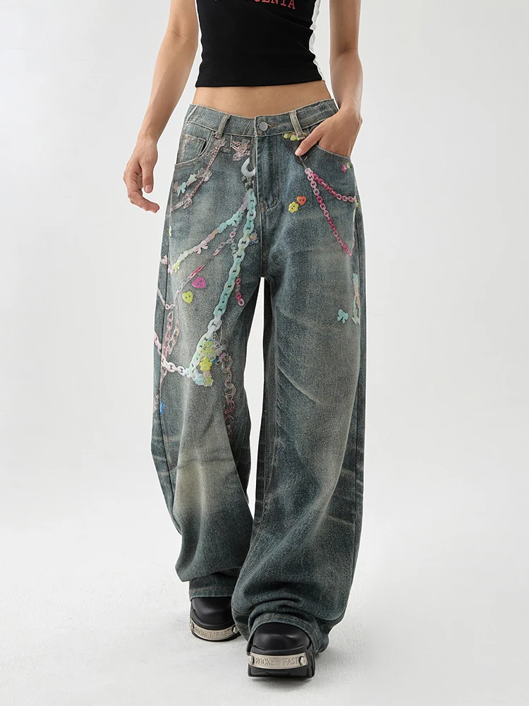 パンツ Y2K fairy grunge tatto irezumi denim Y2K fairy grunge tatto irezumi denim