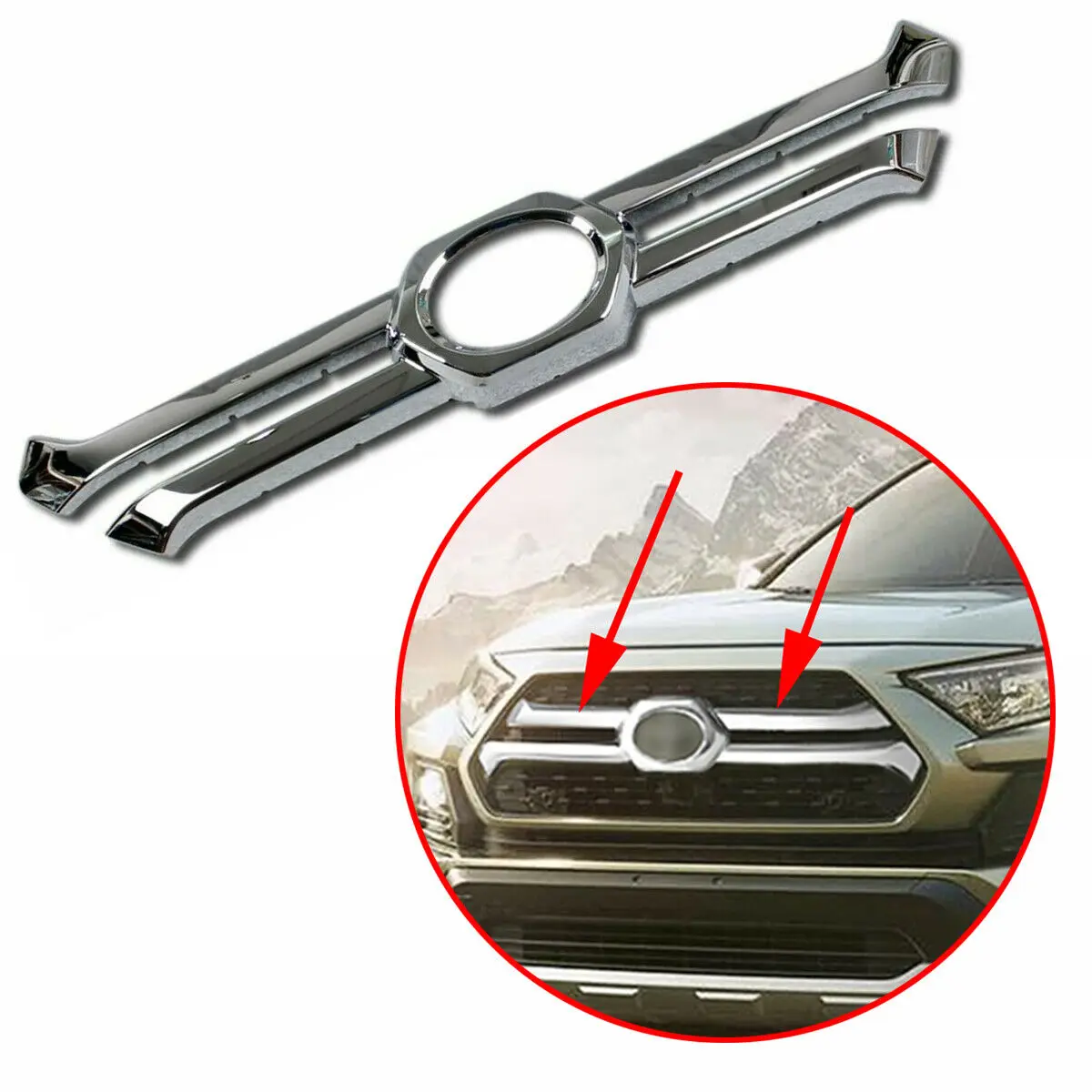 For Toyota Rav4 2019 2020 2021 Adventure Chrome Front Middle Grill