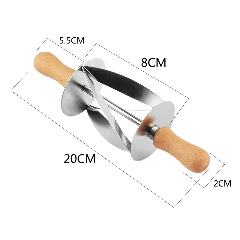 Stainless Steel Croissant Cutter Rolling Pin - Inspire Uplift