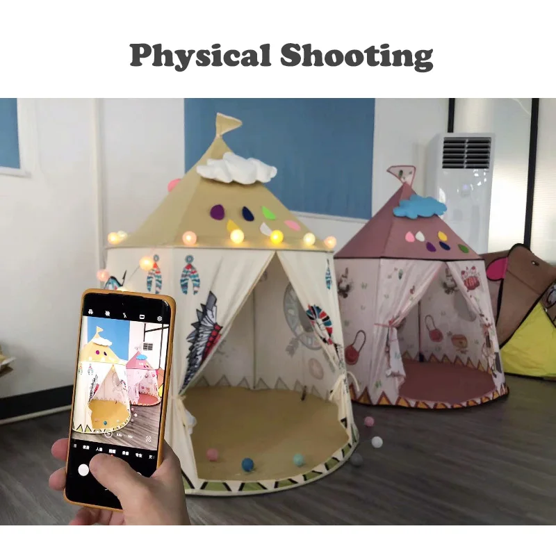 Portable Indian Yurt Children's Tent Princess Castles Large Play House Ocean Ball Pool Little House Indoor Outdoor Child Tent 6