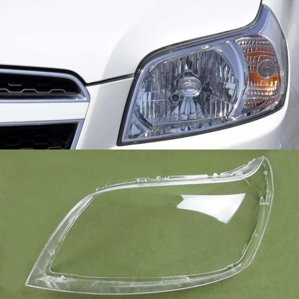 

For Chevrolet Lova Front Headlamp Housing Transparent Lampshade Lamp Shell Mask Headlight Cover Lens Plexiglass 2009 2010 - 2013