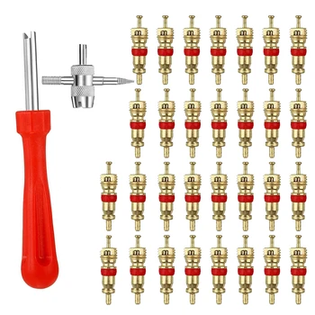 Car Bike Motorcycle Copper Valve Core with Tire Tyre Valve Stem Removal Tool Tire Cleaning Repair Tool Auto Accessories 1