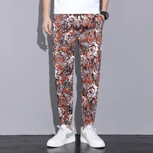 

Spring Men's Sports Pants Loose-Fit Tappered Trousers plus Size Fashion Casual Cropped Pants