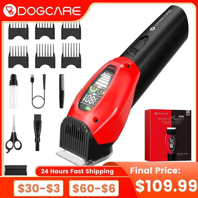 DOGCARE Dog Grooming Clippers Intelligent Low Noise 3-Mode Heavy-Duty Dog Hair Clippers with LED Display Machine Grooming Kit 1