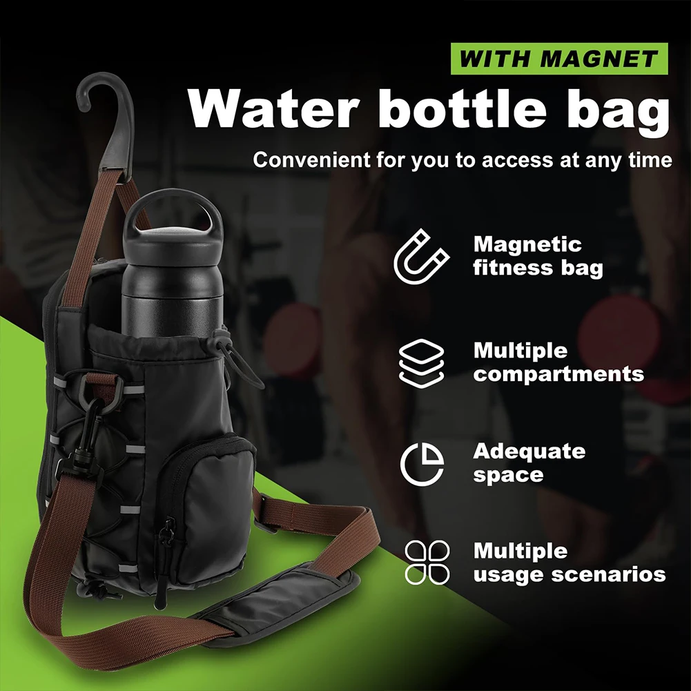 Magnetic Gym Sling Bag with Bottle Holder for Men and Women