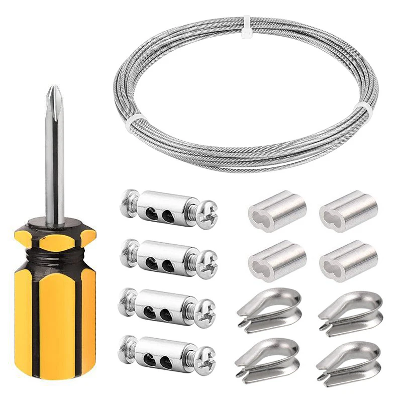 Garden Plant Support Cable Kit 6/10m/20m/30m 2mm Stainless Steel Wire Rope PVC Coated For Climbing Plants Garden Wire Balustrade metal balusters