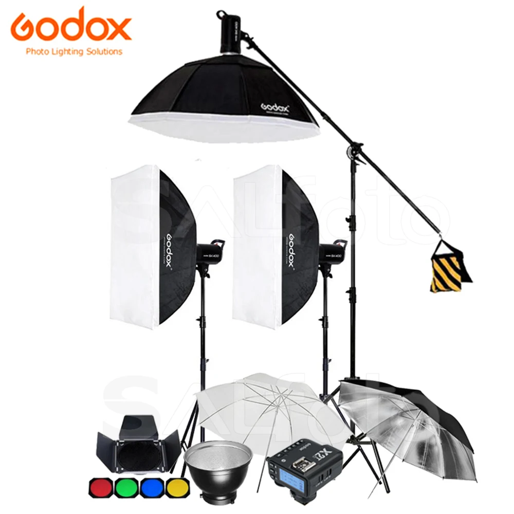 

3x Godox SK300II 300WS / SK400 II 400WS 2.4G Wireless X System Flash Light Strobe Lighting Kit + X2T Transmitter +Stand+ Softbox