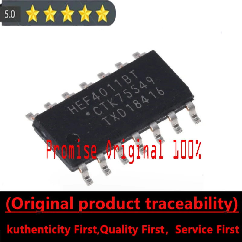 

Promise to original 100% HEF4011BT SOIC-14 quad 2-input NAND gate SMT logic chip