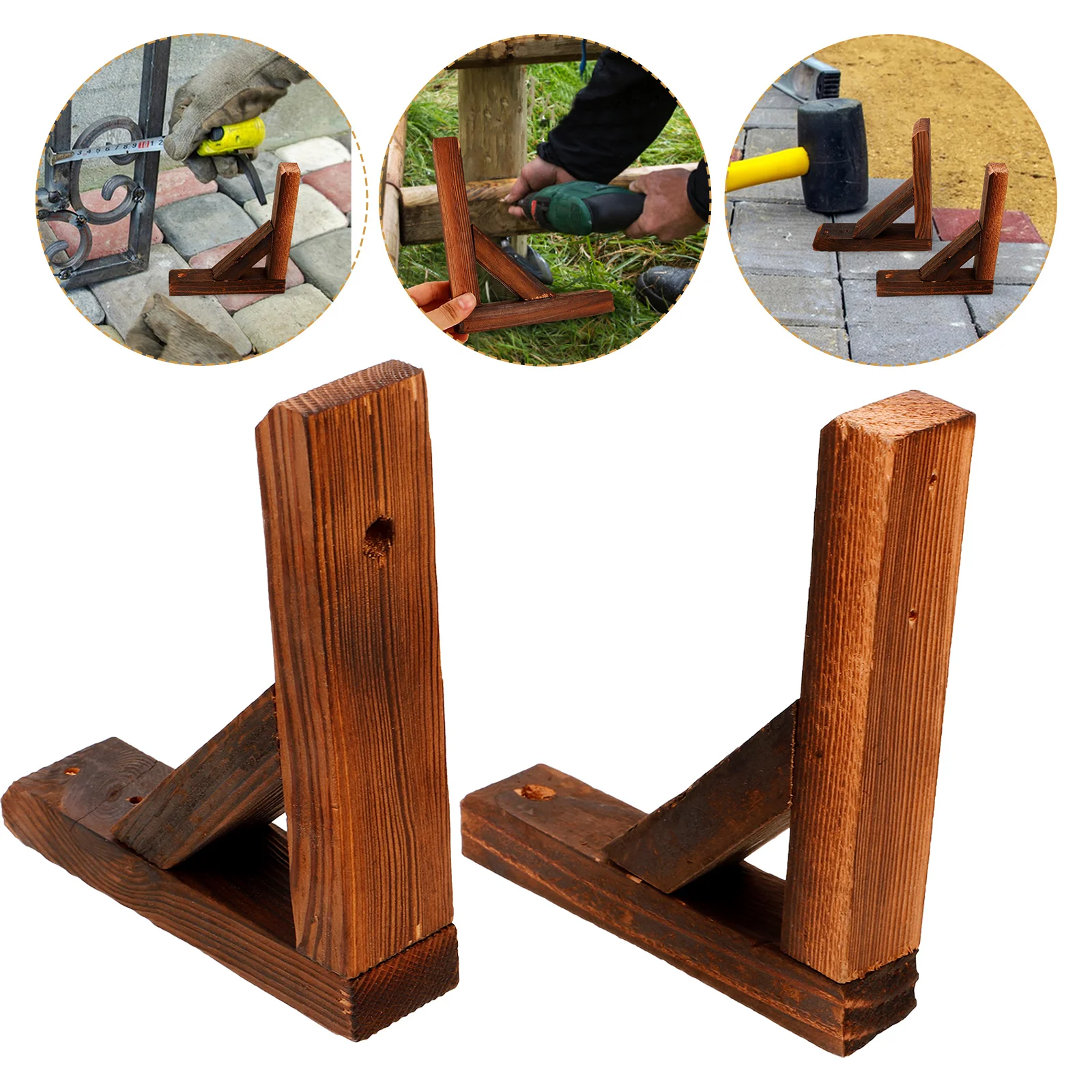 

2pcs Multi-use Fence Post Support Wood Yard Fence Fixing Base Holder for Small Fence