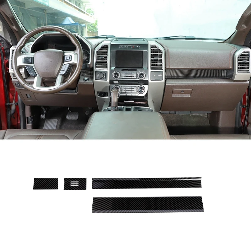 

Декоративная наклейка для центральной консоли автомобиля Ford F150 2015-2020, Обложка, отделка, наклейка, детали-ABS углеродное волокно