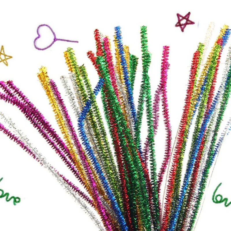 Colorful Chenille Stem 100Pcs 15 Colors Chenille Pipe Cleaner Stems For Kids Tools DIY Crafts And Projects(6 mm x 12 inch)