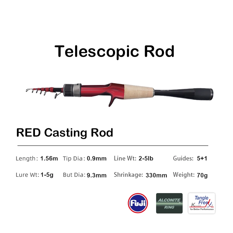 PURELURE 1.50m XUL BFS Telescopic Rod 5ft Travel Rod Trout