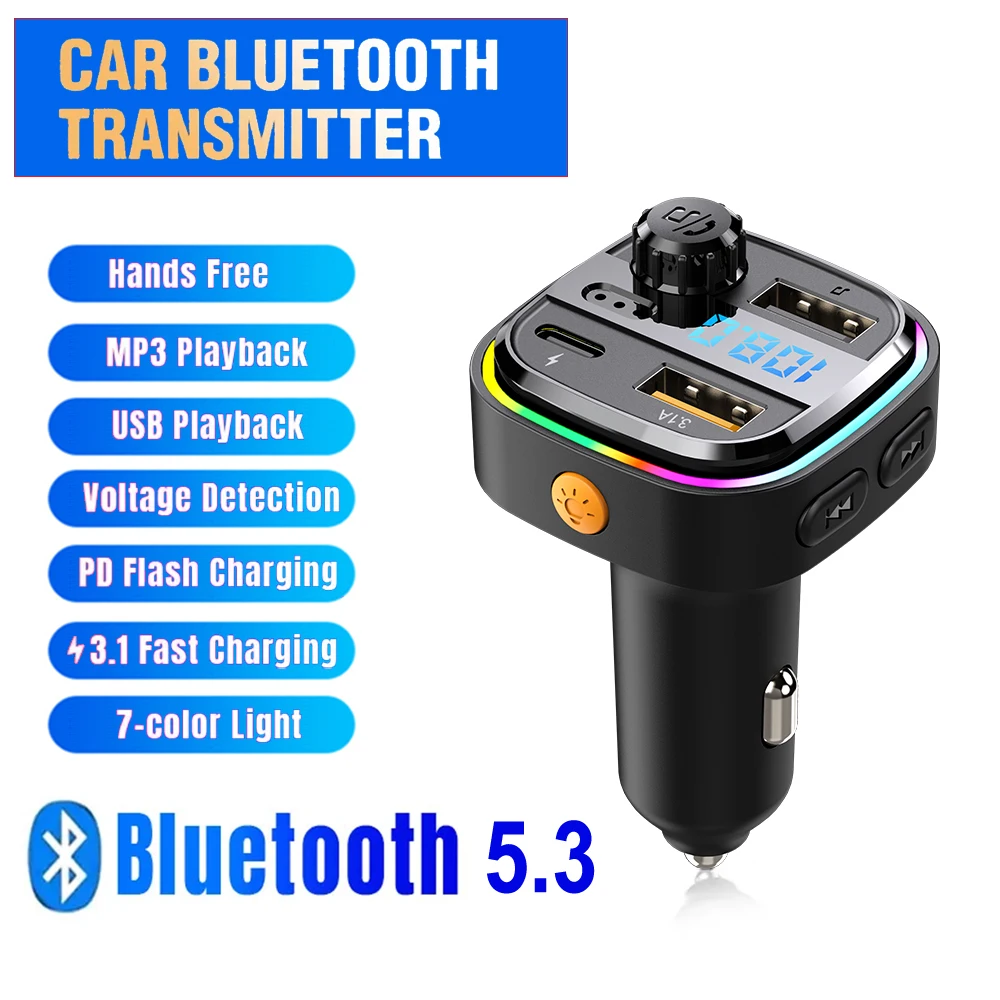 C26 Car FM Transmitter Dual USB Bluetooth