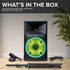 Indoor 2200 Watt Peak Bi-Amped Wired AC Powered Bluetooth DJ Speaker with 15" Inch Woofer, GSP-L2200PK, LED Party Lights 1