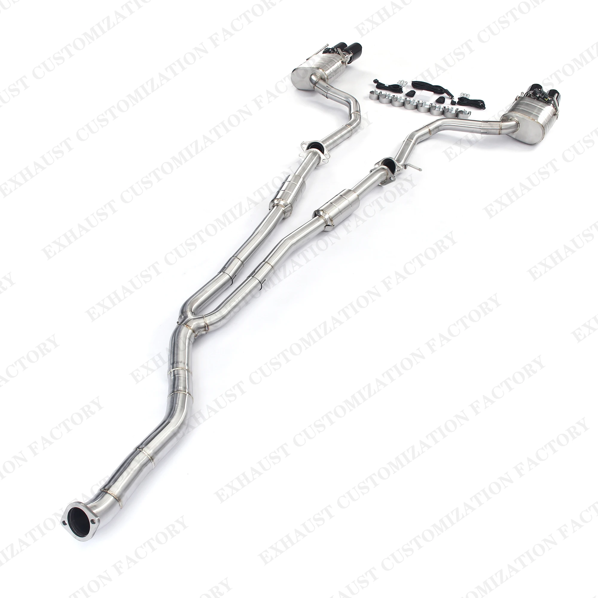 Performance Brushed Catback Exhaust System for Lexus IS200T 2.0T Dual Valved Muffler Electronic Vacuum Valve Customizable Remote