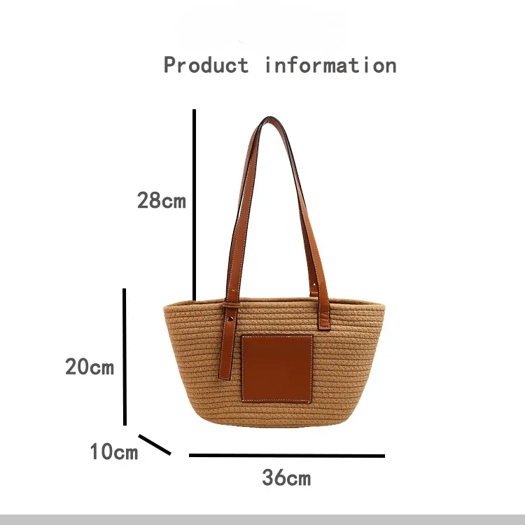 【THE MOZZ】Rue Strap Rattan Large Tote & Shoulder Bag Amazon.com: Women's Straw Shoulder Bag Large Rattan Woven