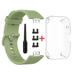 Multicolor Silicone Watch Strap with Protective Case - Premium Replacement Band Accessories (10 matcha green)
