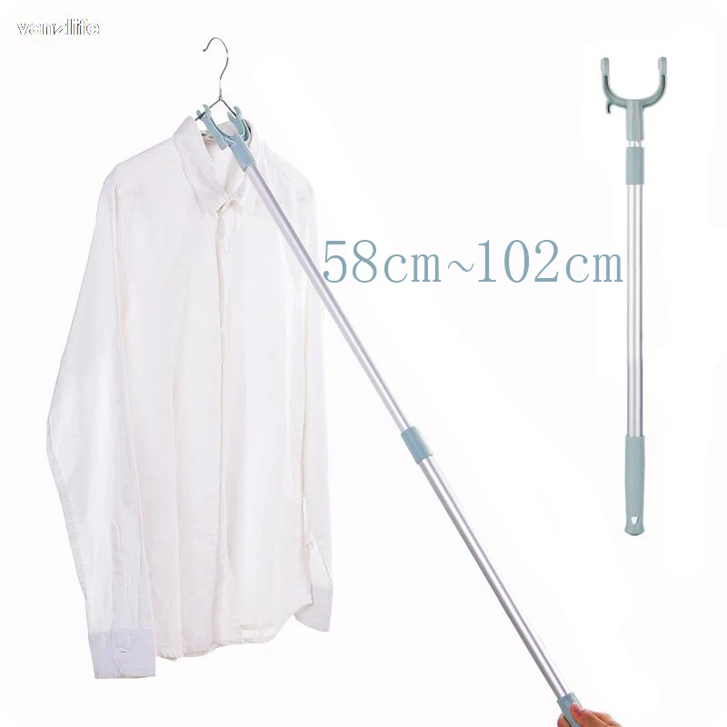 Vanzlife balcony fork pole the hangers for clothes pole retractable pole drying pole fork dress stick space saving clothing rack 5