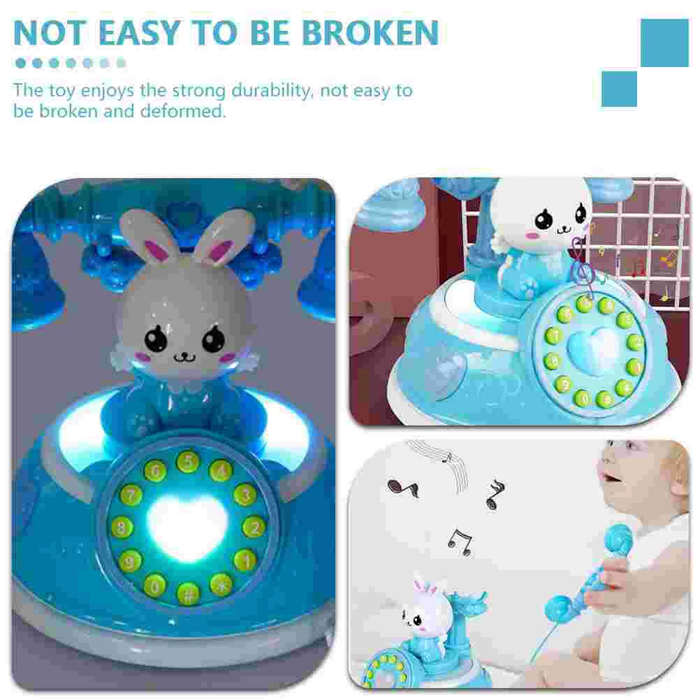 Toy Telephone Rotary Kids Play Children Plaything Pretend Landline Educational Fake Child Simulation Interactive Music Playhouse 3