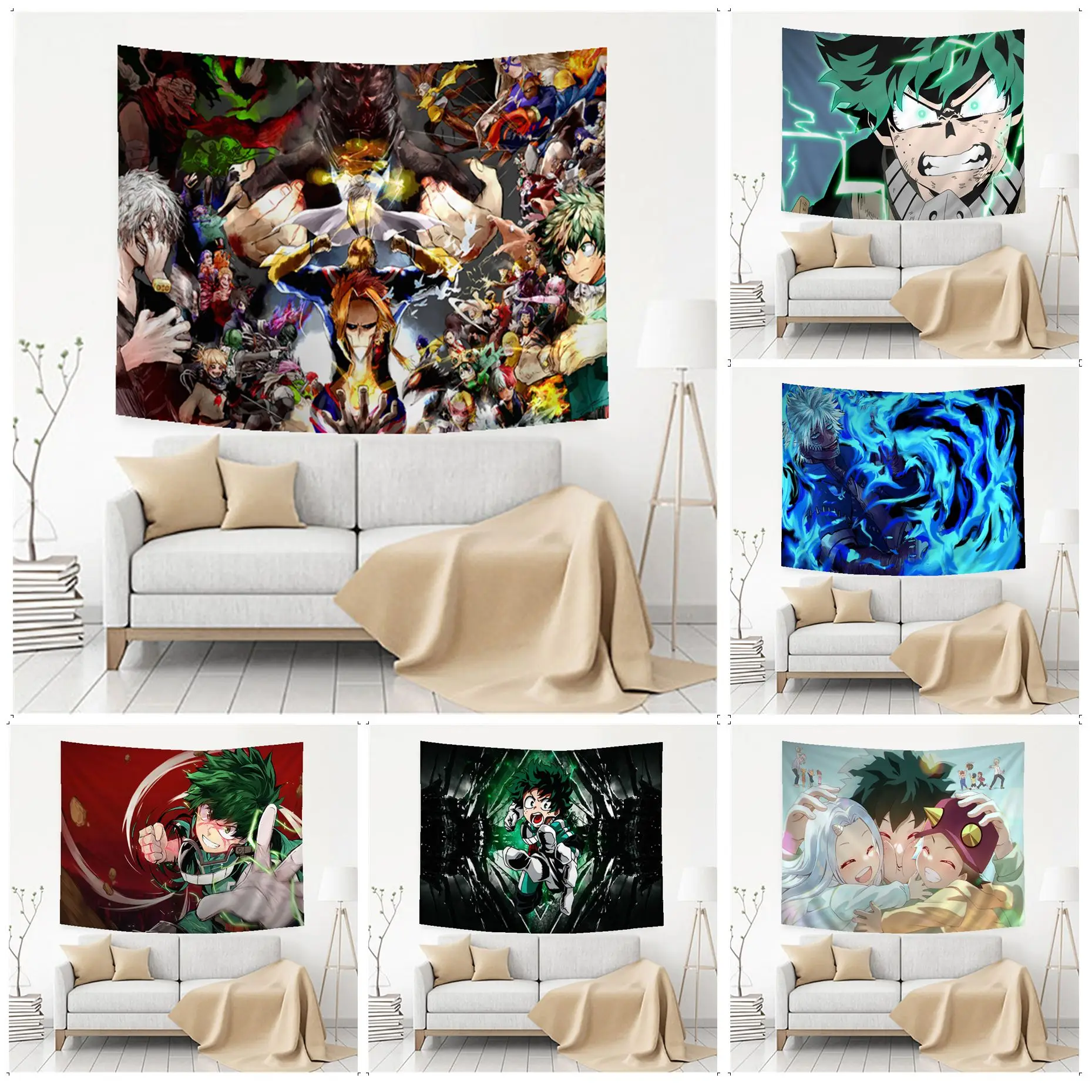 

My Hero Academia Tapestry Chart Tapestry Home Decoration Hippie Bohemian Decoration Divination Wall Hanging Home Decor