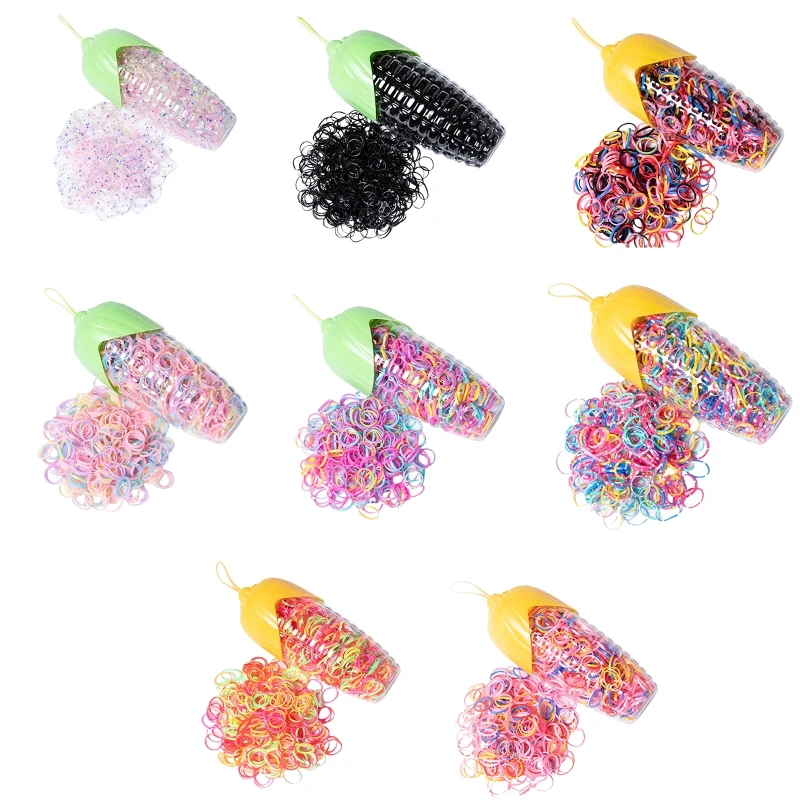 

8 Styles Girl Disposable Elastic Band Candy Color Hair Ropes Ponytail Holder Tie