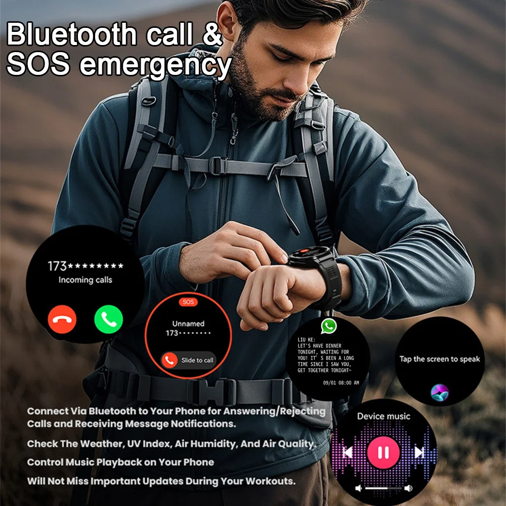 New Smartwatch Men For Huawei GT5 PRO Military GPS Sport Track 1.43 inch AMOLED Screen 10 ATM Waterproof Heart Rate Smartwatch 6