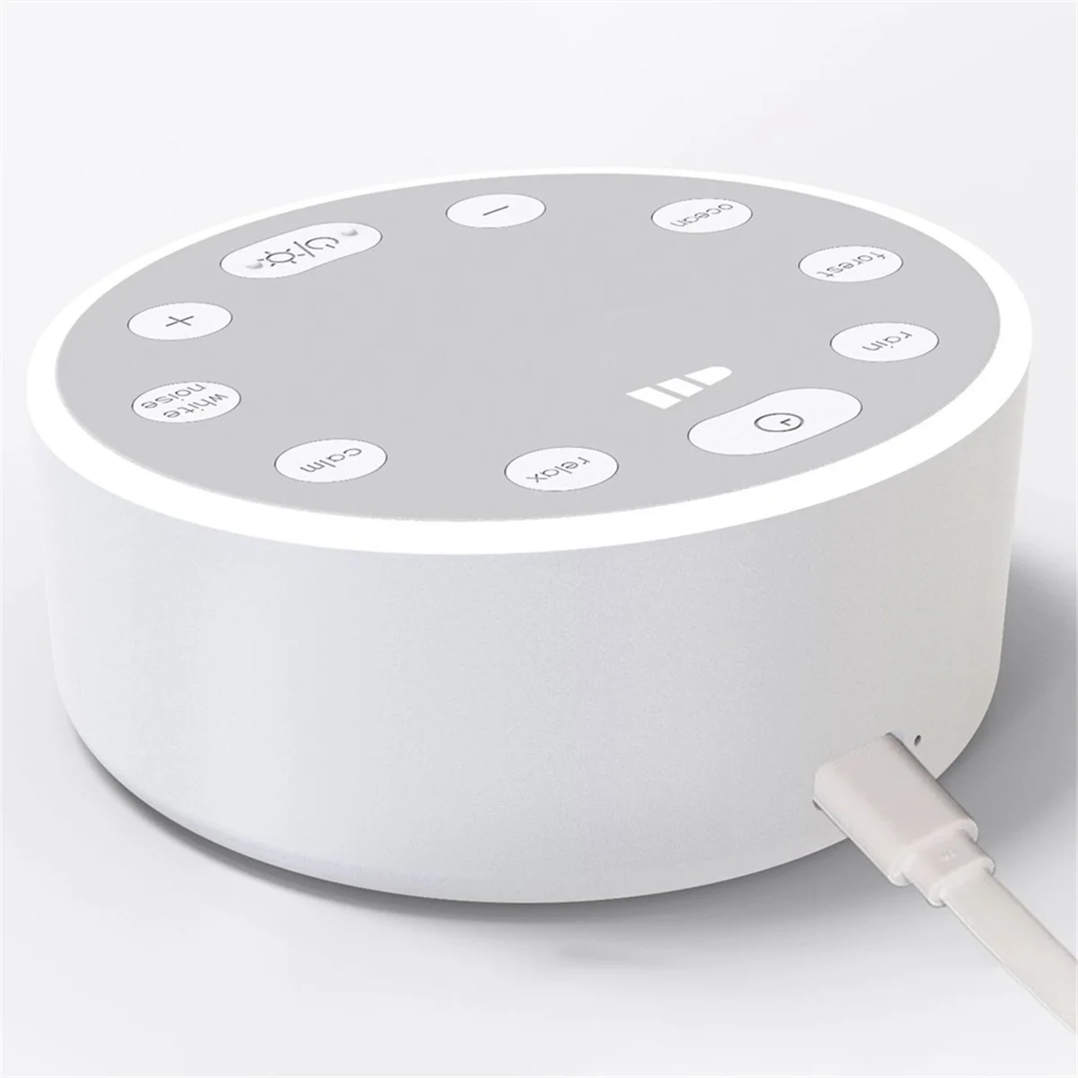B34B-Baby White Noise Machine USB Rechargeable White Noise Sound Machine Baby Sleep Sound Player Night Light for Home Office