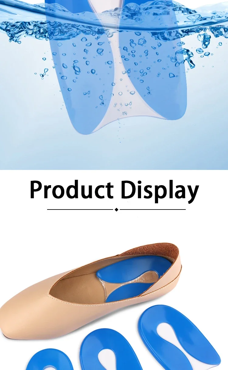 Neues U-förmiges Silikon-Fersenkissen, stoßdämpfendes halbes Kissen, Fersenschutz, Fußschmerzlinderung, Gel-Kissen – Detail 8