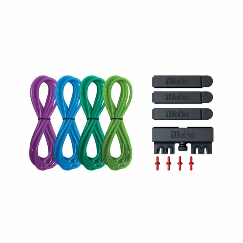 Red Sea Aquarium Dosing pump Accessories 4-color tubing Kit (Red/Yellow) & (Blue/Green) Tube Organizer Clip 4 Tube Holder