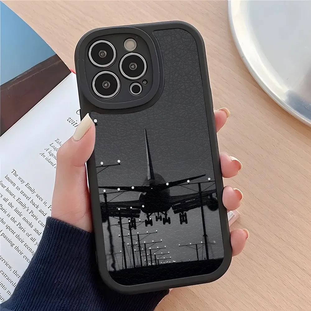 Fighter Propeller Plane Phone Case For Iphone 15 14 11 12 13 Pro Max Mini X Xr Xs 7 8 Plus Lens Powerful And Practical Protection Painted Upholstered