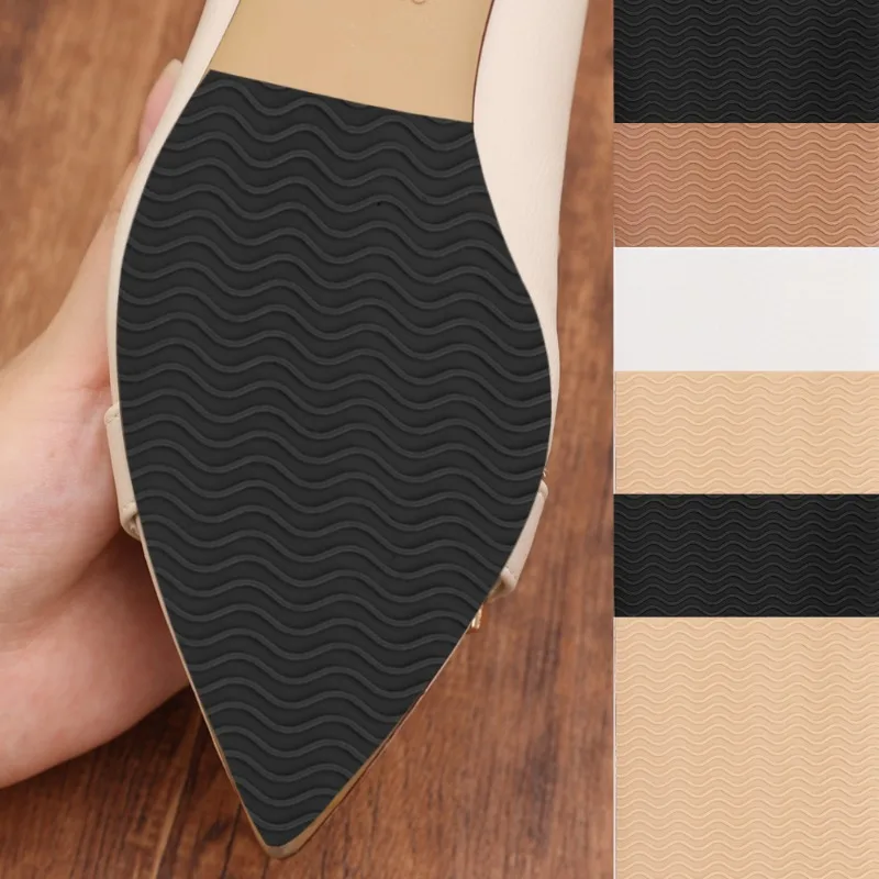 1/4Pcs Non-Slip Shoes Stickers Wear-Resistant Self-Adhesive Wave-shape High Heels Forefoot Sole Protector Rubber Repair Pads