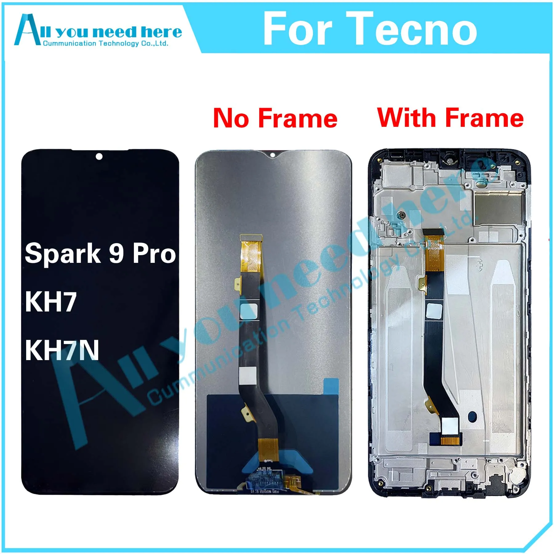 

100% Test For Tecno Spark 9 Pro KH7 KH7N LCD Display Touch Screen Digitizer Assembly Repair Parts Replacement