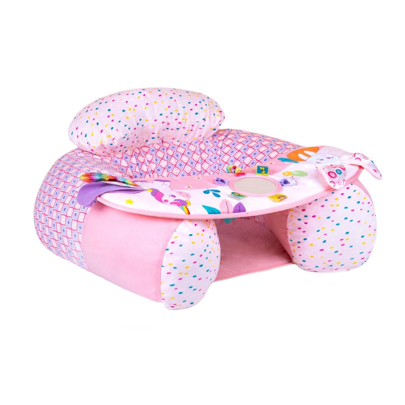 Baby Inflatable Seat Cute Infant Back Support Sofa with Teethers Mirrors Toddler Chair for Sitting up Floor Seat inflatable baby seat