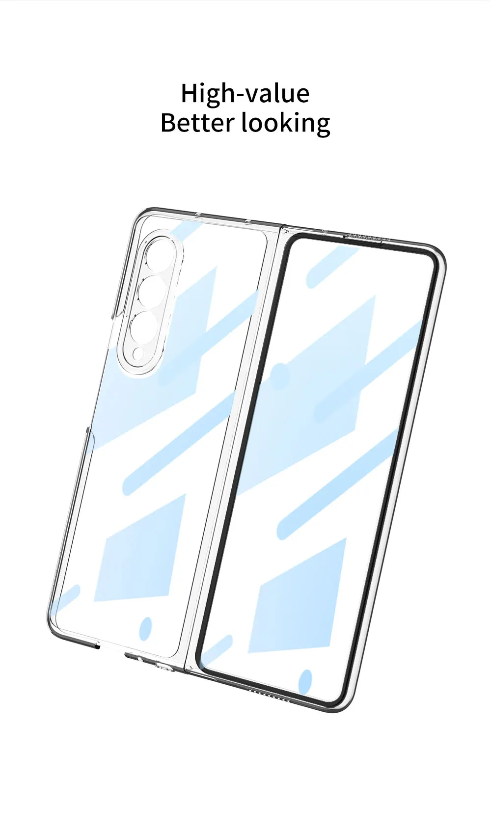 Luxury Plating Screen Glass Case For Samsung Galaxy Z Fold 3 Camera Protection H
