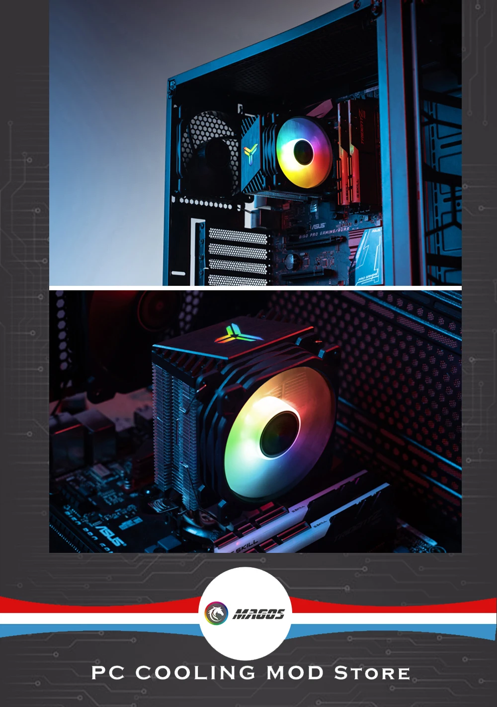 Jonsbo-Ventilador RGB para PC, Cooler CPU 9cm,