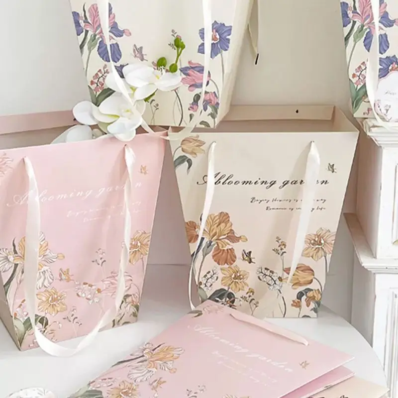 New Fre Handmade Floral Arrangement Gift Box T-ape Handbag Flouquet Paaging Material for Qui Flower very