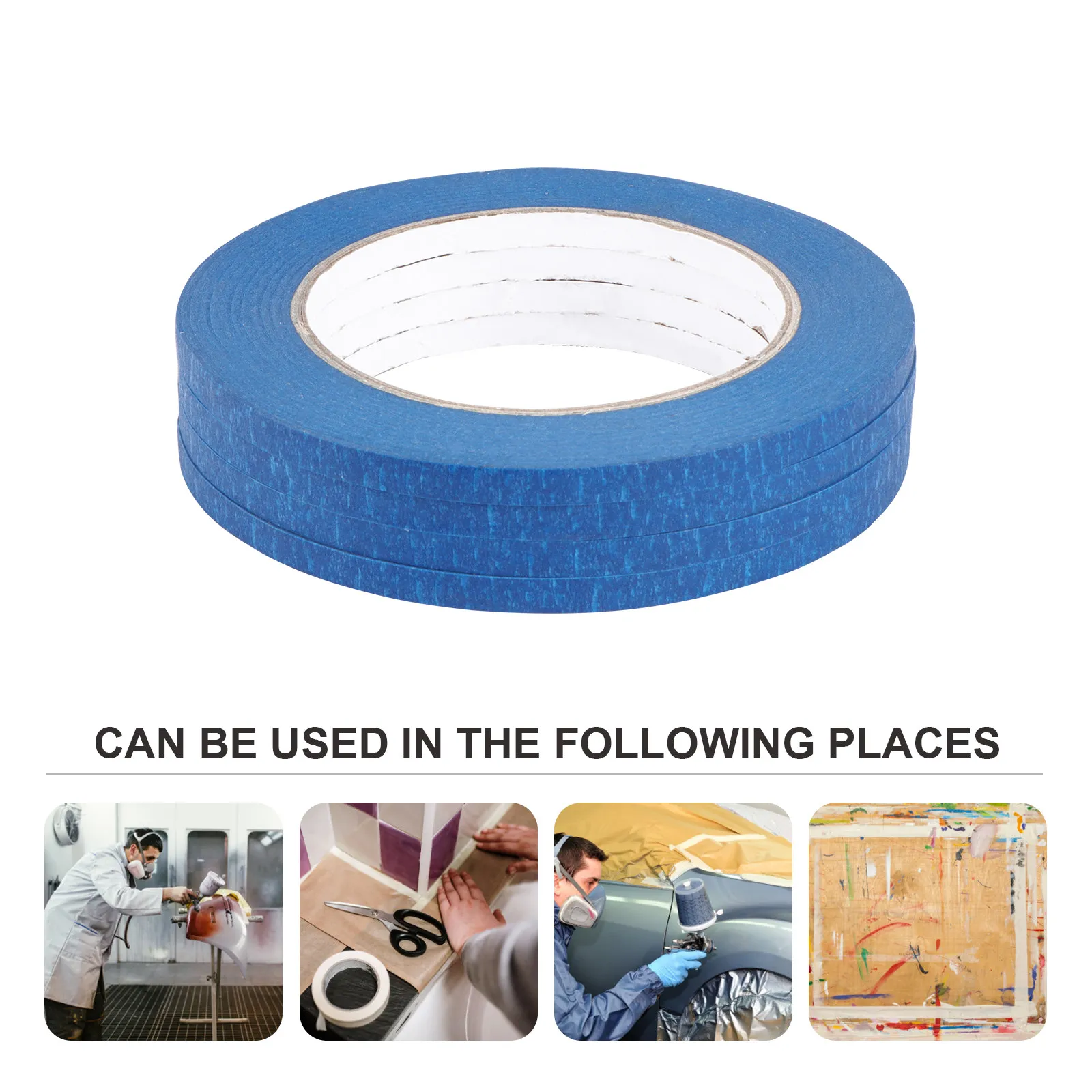 4Pcs 고온 방지 접착 종이 자동차 테이프 그림자 중요한 여름 용품 마스킹 그린 자동차 액세서리