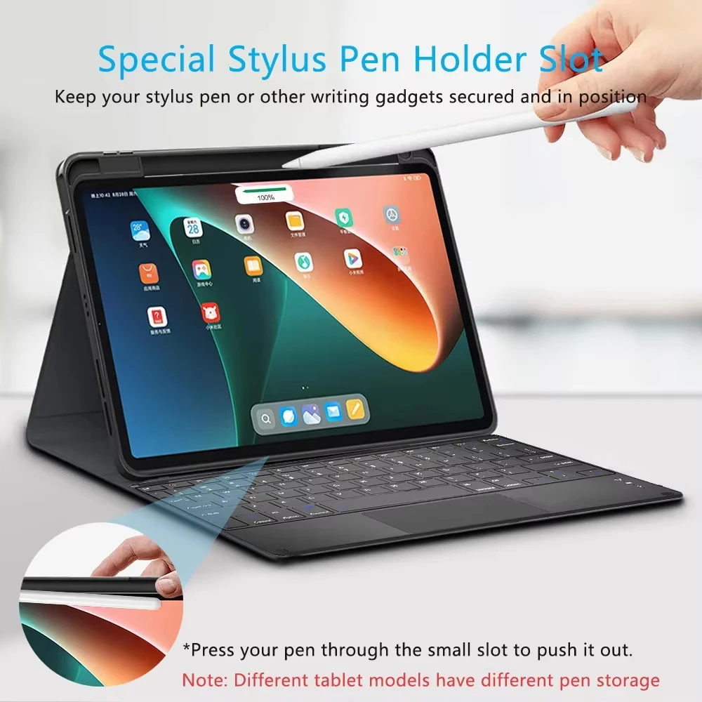 Elegant Bluetooth Keyboard Case with Pencil Holder
