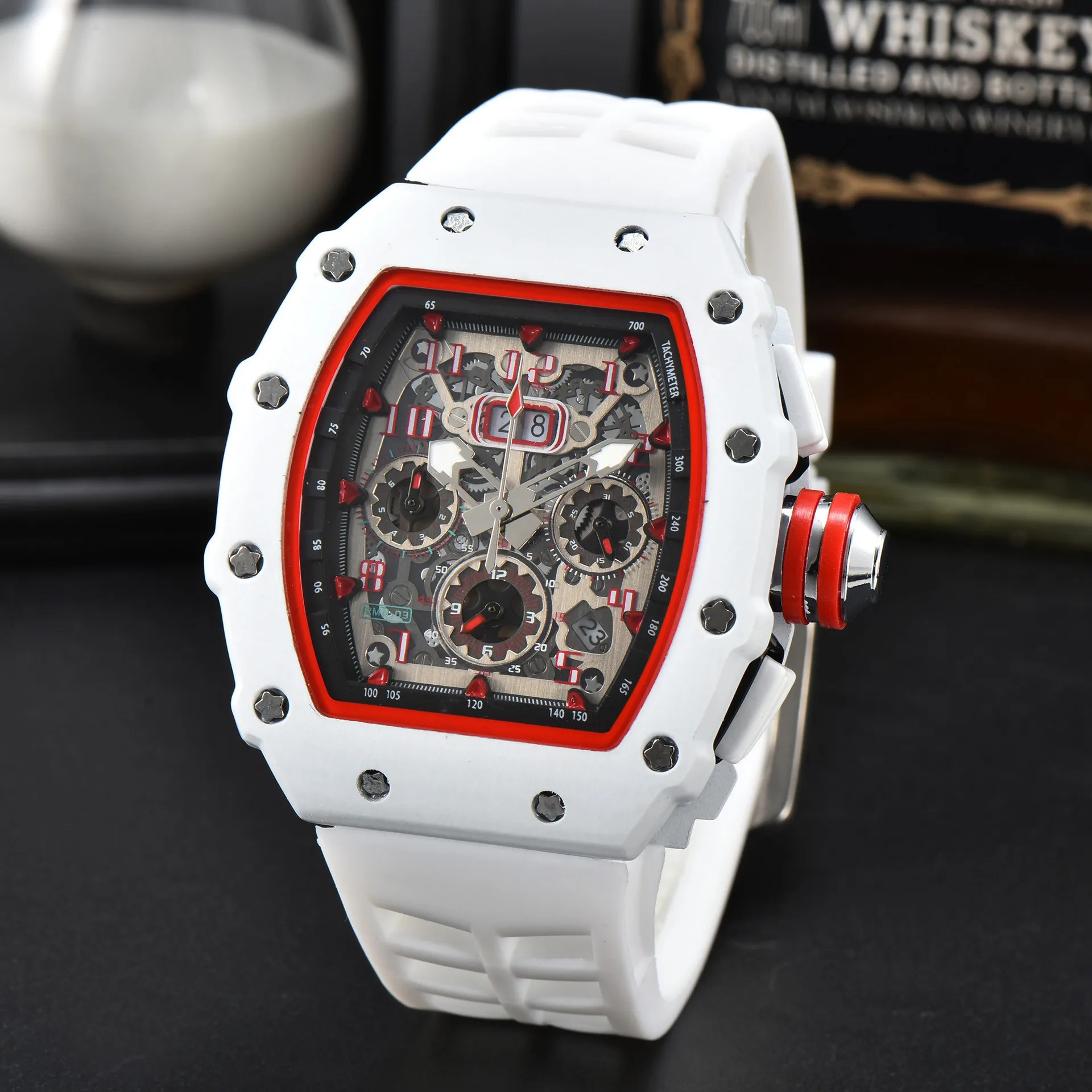 

Top luxury high quality men's watch automatic motion 6-pin run second full functional mechanical sense RM men's quartz watch