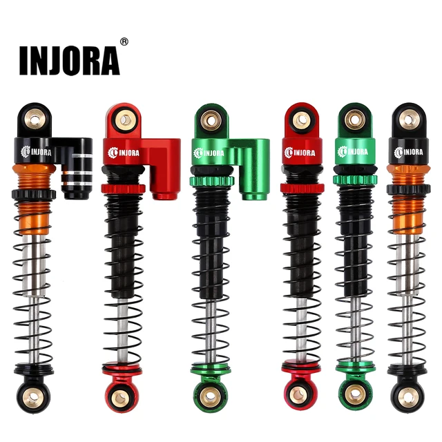 INJORA 43MM Shock Absorber Aluminum Threaded Tele Damper Upgrade for 1/24 RC Car Axial SCX24 C10 JLU Gladiator Micro Crawler 1